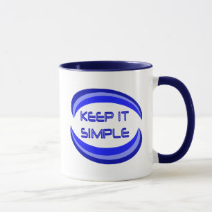 Behålla det enkel Recovery Slogan-citat i blått Mugg
