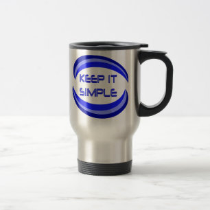 Behålla det enkel Recovery Slogan-citat i blått Resemugg
