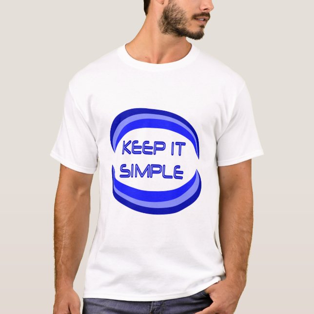 Behålla det enkel Recovery Slogan-citat i blått Tee Shirt (Framsida)
