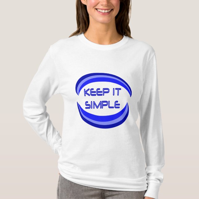 Behålla det enkel Recovery Slogan-citat i blått Tröja (Framsida)