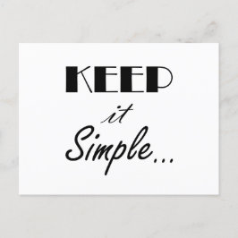 Behålla det enkla, dagligt snabbkort helg vykort