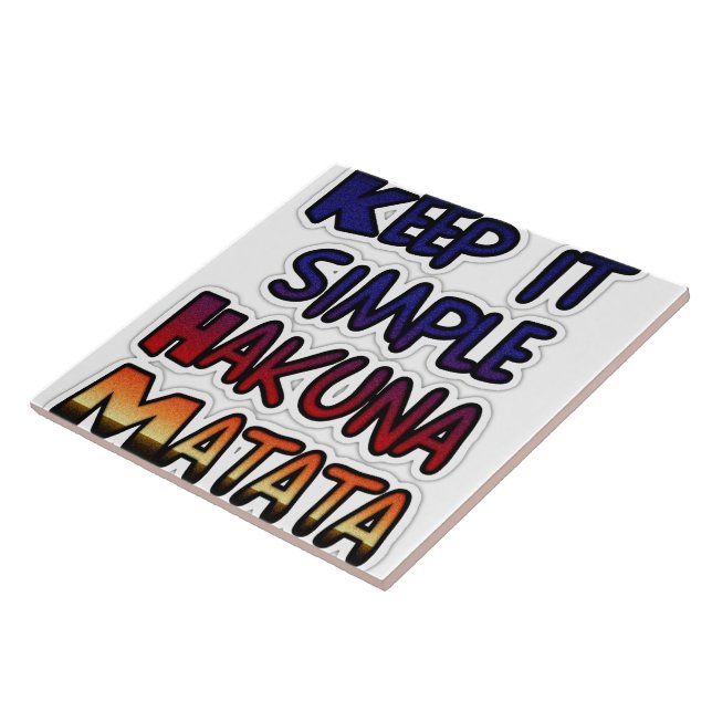 Behålla Det enkla utskriften av Hakuna Matata Art Kakelplatta (Sidan)