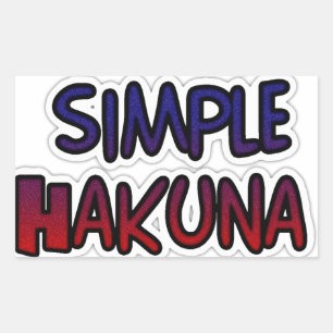 Behålla Det enkla utskriften av Hakuna Matata Art Rektangulärt Klistermärke