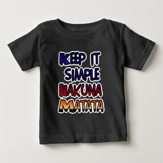 Behålla Det enkla utskriften av Hakuna Matata Art Tee (Framsida)