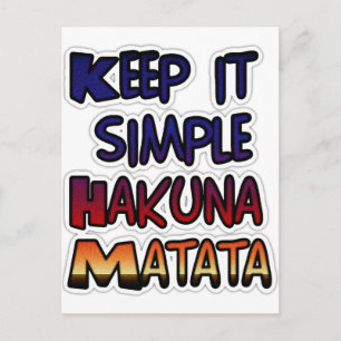 Behålla Det enkla utskriften av Hakuna Matata Art Vykort
