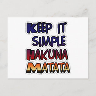 Behålla Det enkla utskriften av Hakuna Matata Art Vykort