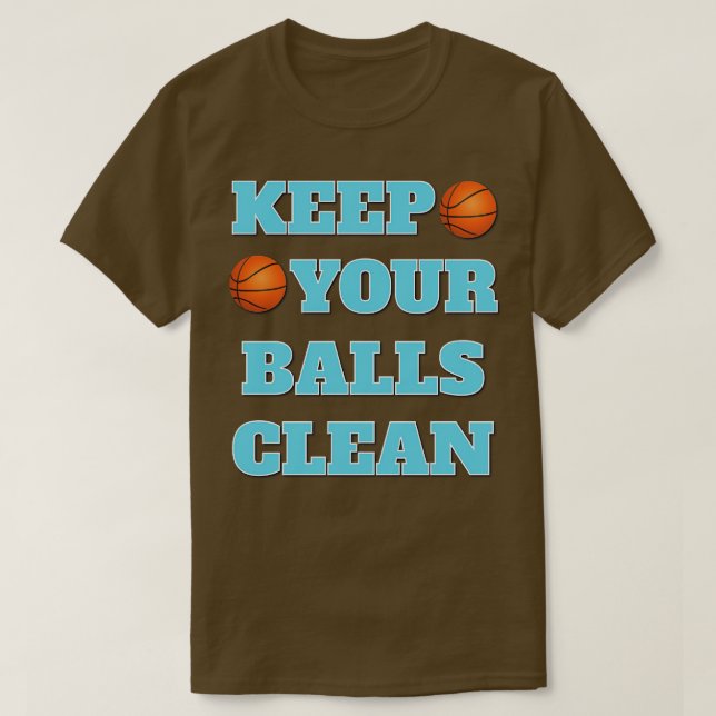 Behålla din Bollar Ren Dubbla betyder basketboll S T Shirt (Design framsida)