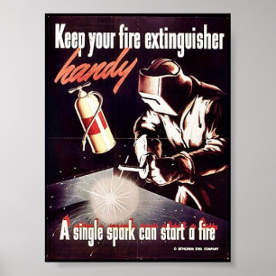 Behålla din brandsläckarhandbok poster
