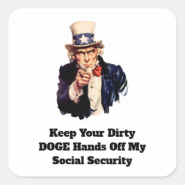 Behålla din Dirty DOGE Händer av min Social-säkerh Fyrkantigt Klistermärke