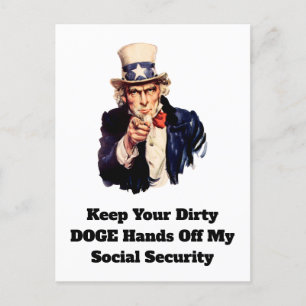 Behålla din Dirty DOGE Händer av min Social-säkerh Vykort