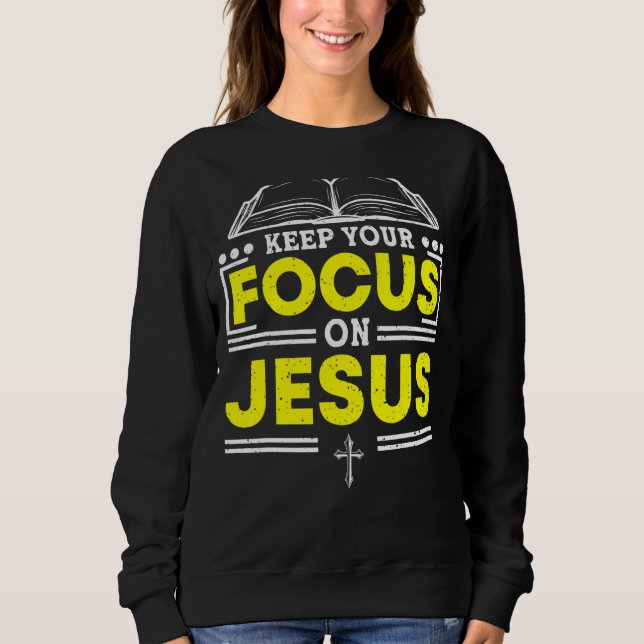 Behålla din fokusering på Jesus bibelstudie Christ T Shirt (Framsida)