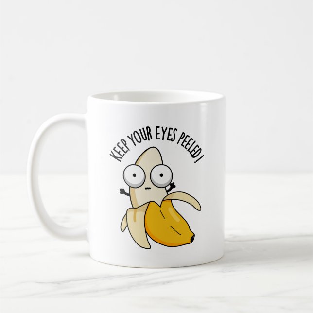 Behålla Din Ögon Peeled Funny Banana Pun Kaffemugg (Vänster)