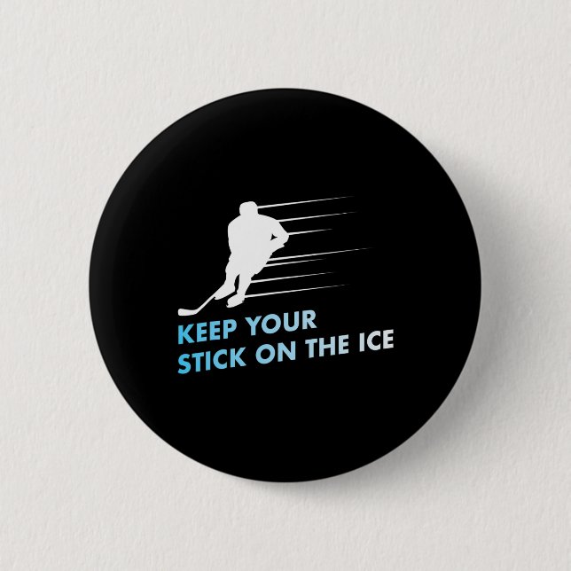 Behålla din pipa på isgrafiket Ice Hockey Knapp (Framsida)