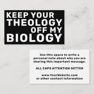 Behålla din teologi av min biologi ProChoice Visitkort