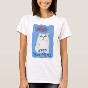Behålla Dreaming Cat Tecknad Roligt Art T Shirt
