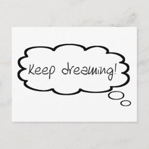 Behålla Dreaming Encouragement Cute Think Bubble Vykort