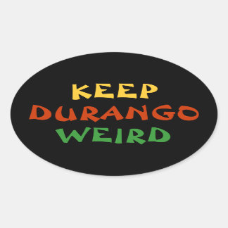 Behålla Durango Konstig Sticker Ovalt Klistermärke