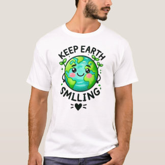 Behålla Earth Smiling T Shirt