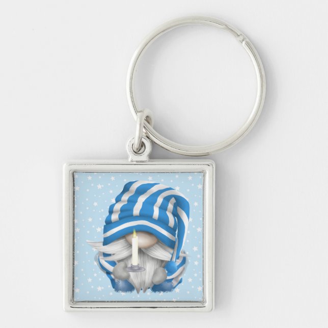 Behålla eller design din egen nyckelkedja fyrkantig silverfärgad nyckelring (Framsidan)