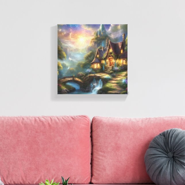 Behålla eller Skapa egen arbetsyta (glans) Canvastryck (Insitu (Vardagsrum))