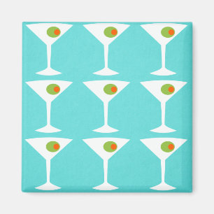 Behålla "Em Coming Martini Magnet (turkos)"