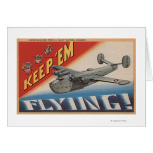 Behålla "Em Flies/PB2Y-2 Hälsningskort