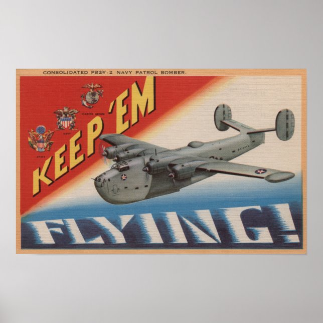 Behålla "Em Flies/PB2Y-2 Poster (Framsidan)