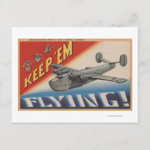 Behålla "Em Flies/PB2Y-2 Vykort