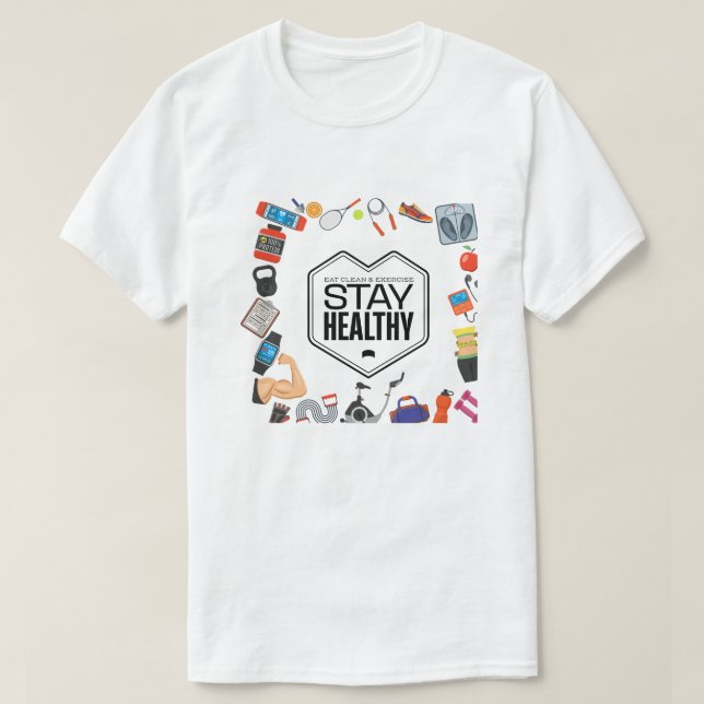 behålla en sund motivationsdesign t shirt (Design framsida)