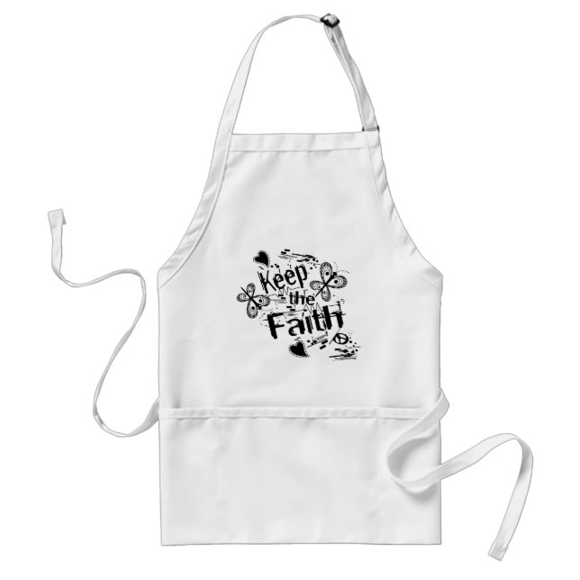 Behålla Faith Black/White Graffiti Apron Förkläde (Framsidan)