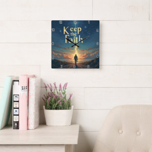 Behålla Faith: Guided Journey Fyrkantig Klocka