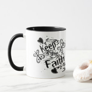 Behålla Faith Retro Graffiti Christian Coffee Mugg