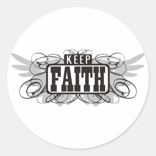 Behålla Faith Runt Klistermärke (Framsida)