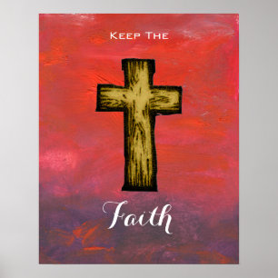 Behålla Faith Wooden Kor Hope and Inspiration Poster