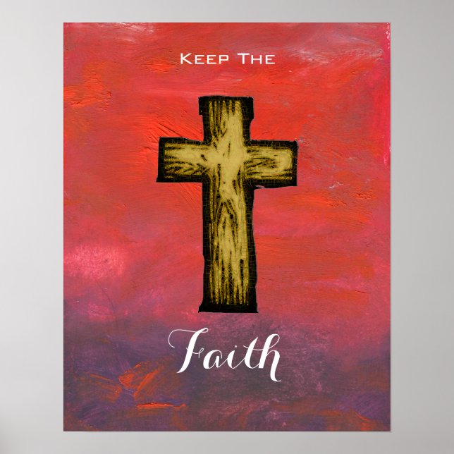 Behålla Faith Wooden Kor Hope and Inspiration Poster (Framsidan)