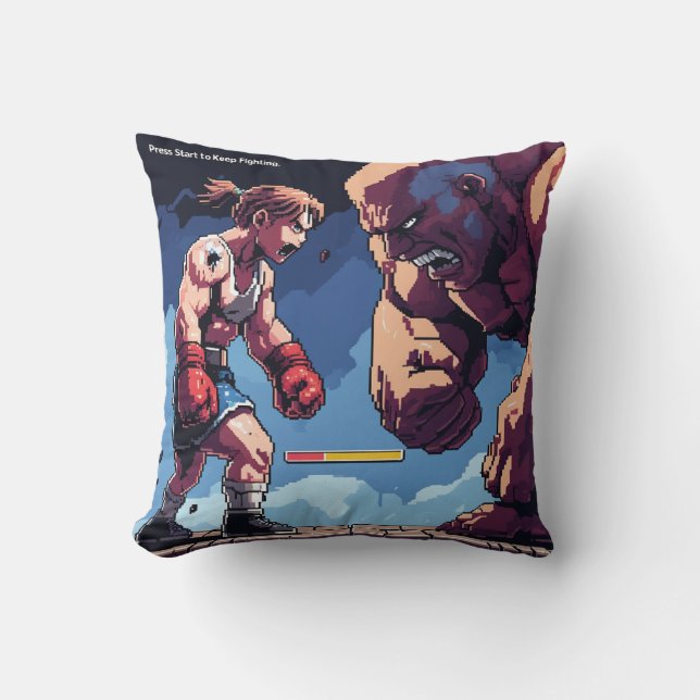Behålla Fighting Kudde (Framsida)