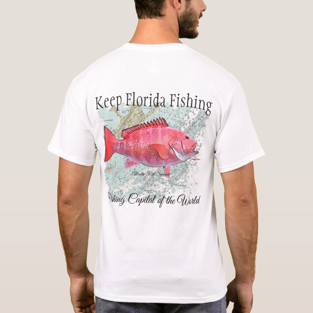 Behålla Florida Fishing Atlantic Red Snapper T Shirt (Baksida)