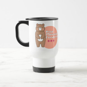 Behålla flytta framåt Kawaii lycklig björn rosa oc Resemugg