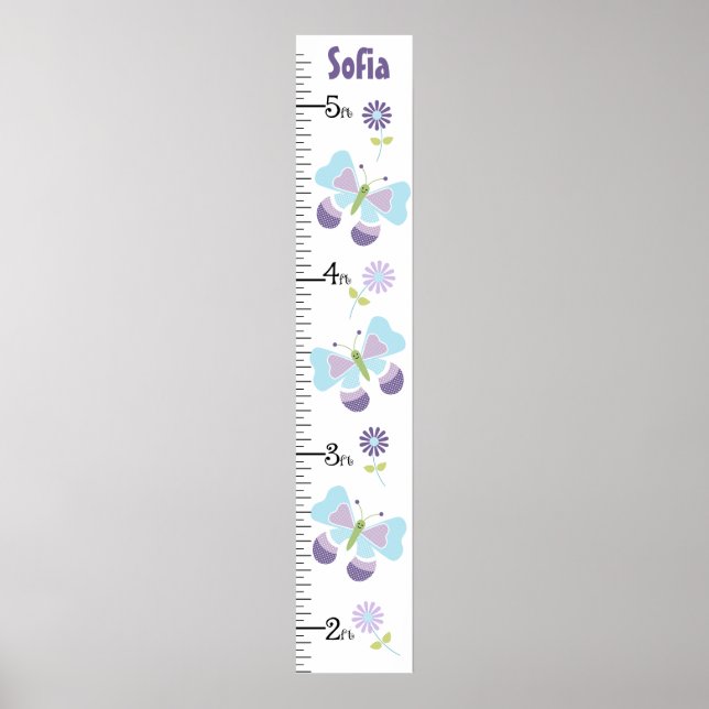 Behålla för Butterfly and Flowers Growth Chart vid Poster (Framsidan)