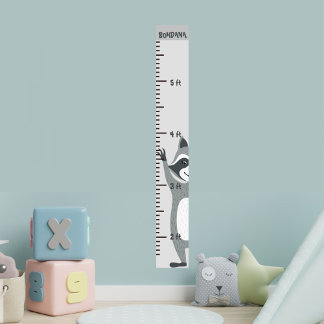 Behålla för tillväxtdiagram för cute Raccoon Coon Poster