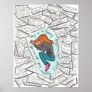 Behålla framhärdande (ångest) 11x14 poster