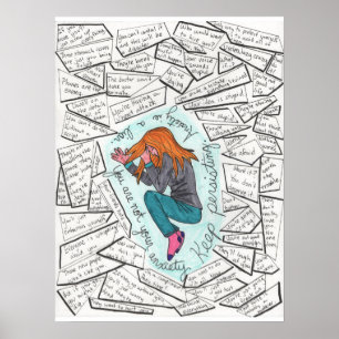 Behålla framhärdande (ångest) 18x24 poster