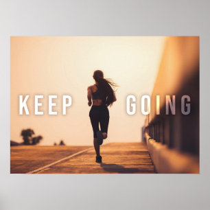 Behålla Going - Fitness, Running, Springer Motivat Poster
