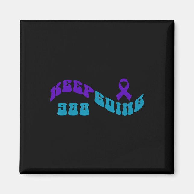 Behålla Going Lila Teal Suicide Awareness Ribbon Magnet (Framsidan)