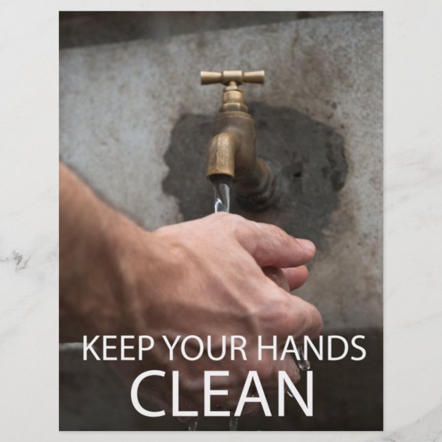 Behålla händer rengör reklamblad (Framsidan)