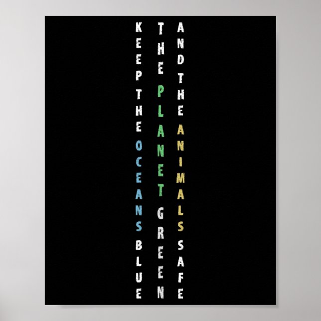 Behålla: Havets blå miljöskyddsklipp Poster (Framsidan)