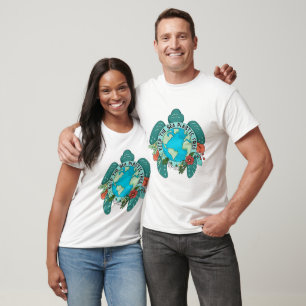 Behålla Havets plastfria sköldpadda och Blommigt a T Shirt