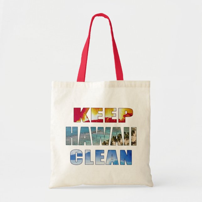 "Behålla Hawaii Clean" Hawaiian Tote Tygkasse (Framsidan)