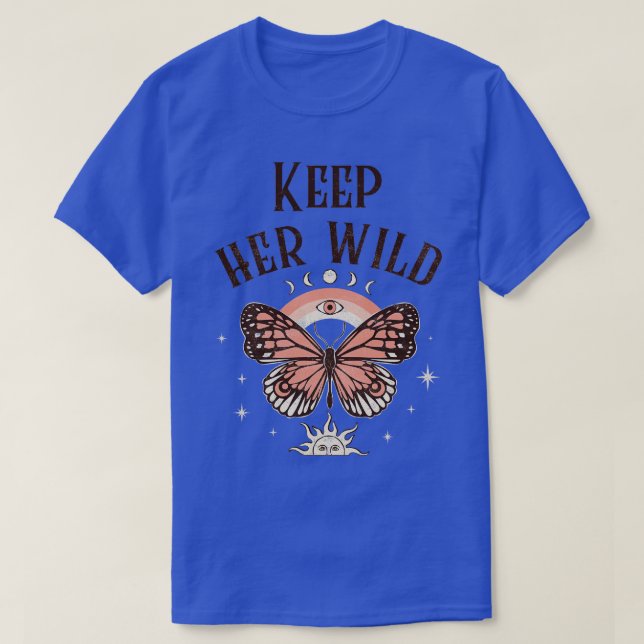 Behålla Hennes Vild Butterfly Rainbow Boho Bohemia T Shirt (Design framsida)