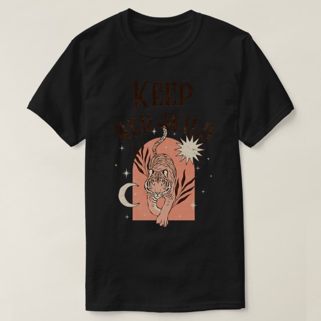 Behålla Hennes Vild Tiger Boho Bohemian 1 T Shirt (Design framsida)